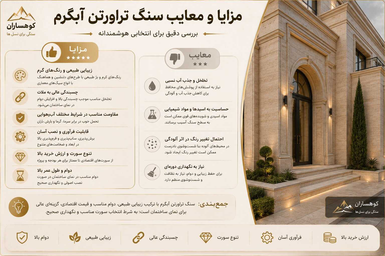 مزایا و معایب سنگ تراورتن آبگرم